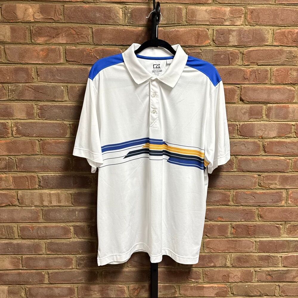 Cutter & Buck Men’s White Dry Fit Polo Shirt Sz XL